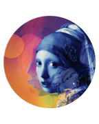 Heinen Delfts Blauw wandbord Color Pop - Meisje met de Parel - Kavel 84