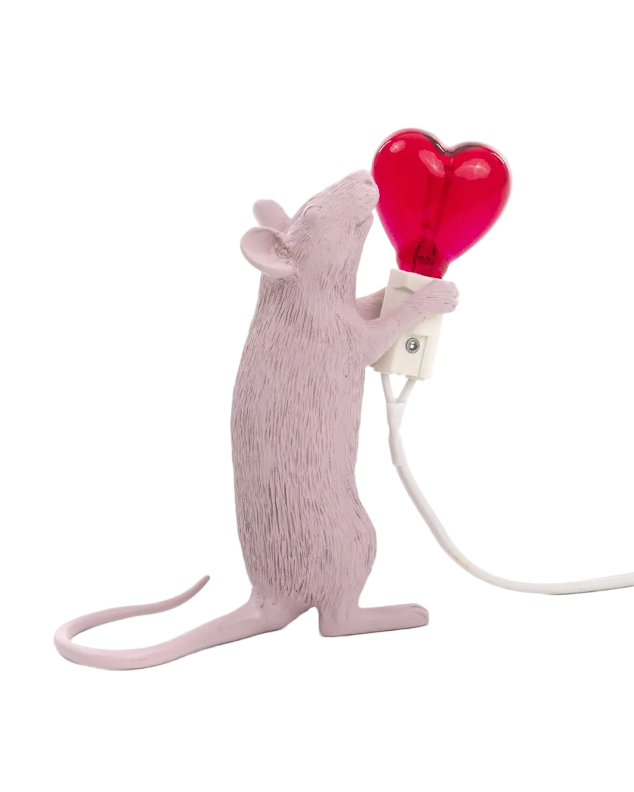 Seletti Mouselamp staand Love incl. hartjeslamp
