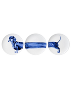 Heinen Delfts Blauw wandbordenset Teckel