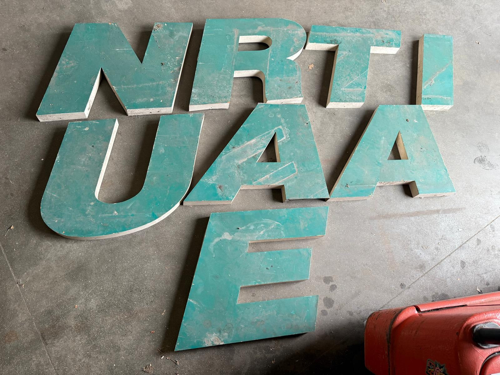 Groen-Witte Vintage Letters