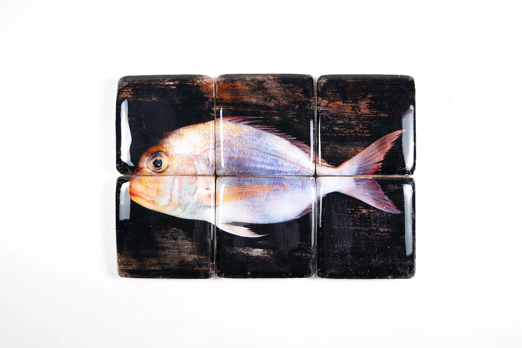 StigerWoods wooden tile Pink Yellow Pargo on Black