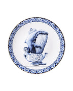 Heinen Delfts Blauw wandbord Redmer Hoekstra - Walvis - Kavel 84