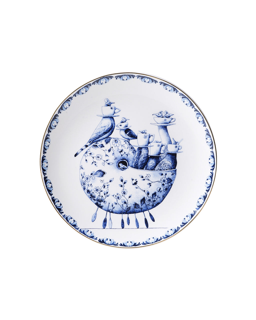 Heinen Delfts Blauw wandbord Redmer Hoekstra - Slak - Kavel 84