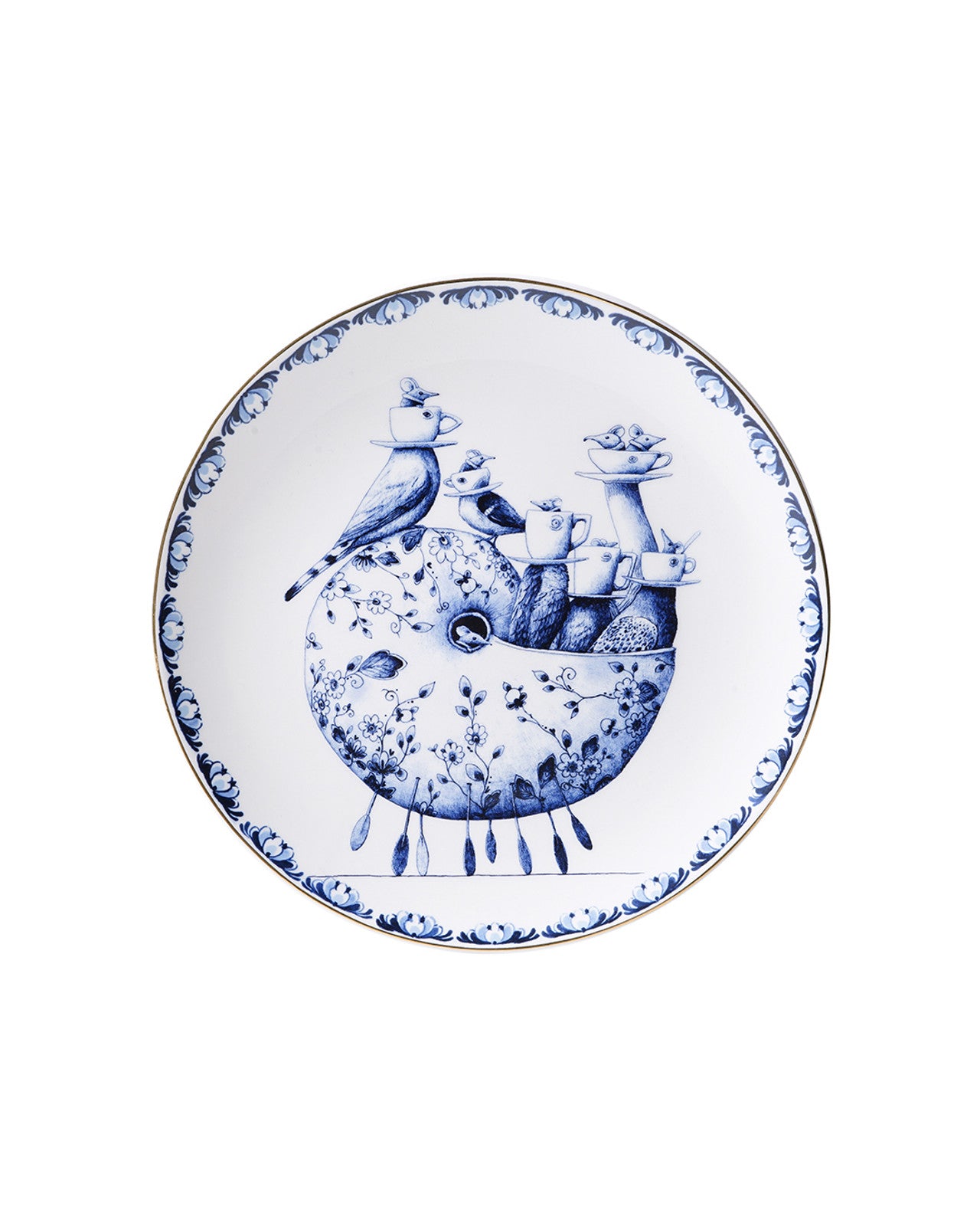 Heinen Delfts Blauw wandbord Redmer Hoekstra - Slak - Kavel 84
