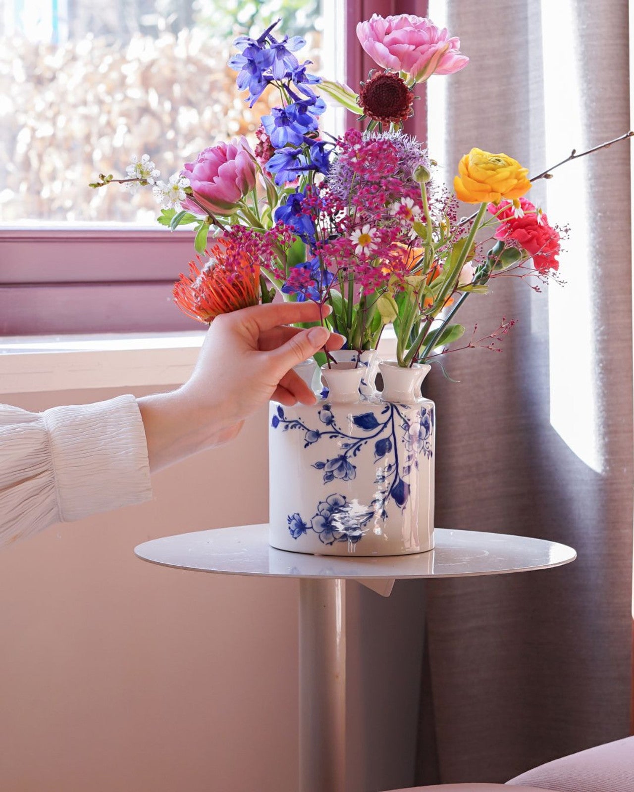 Heinen Delfts Blauw Tulpenvaas cilinder - Kavel 84