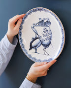 Heinen Delfts Blauw wandbord Redmer Hoekstra - Pelikaan - Kavel 84