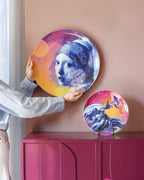 Heinen Delfts Blauw wandbord Color Pop - Meisje met de Parel - Kavel 84