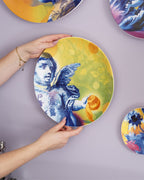 Heinen Delfts Blauw wandbord Color Pop - Engel - Kavel 84