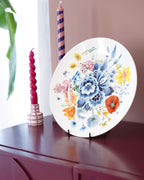 Heinen Delfts Blauw wandbord Wildbloemen - Kavel 84