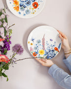 Heinen Delfts Blauw wandbord Wildbloemen - Kavel 84