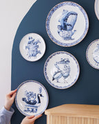 Heinen Delfts Blauw wandbord Redmer Hoekstra - Zebra - Kavel 84