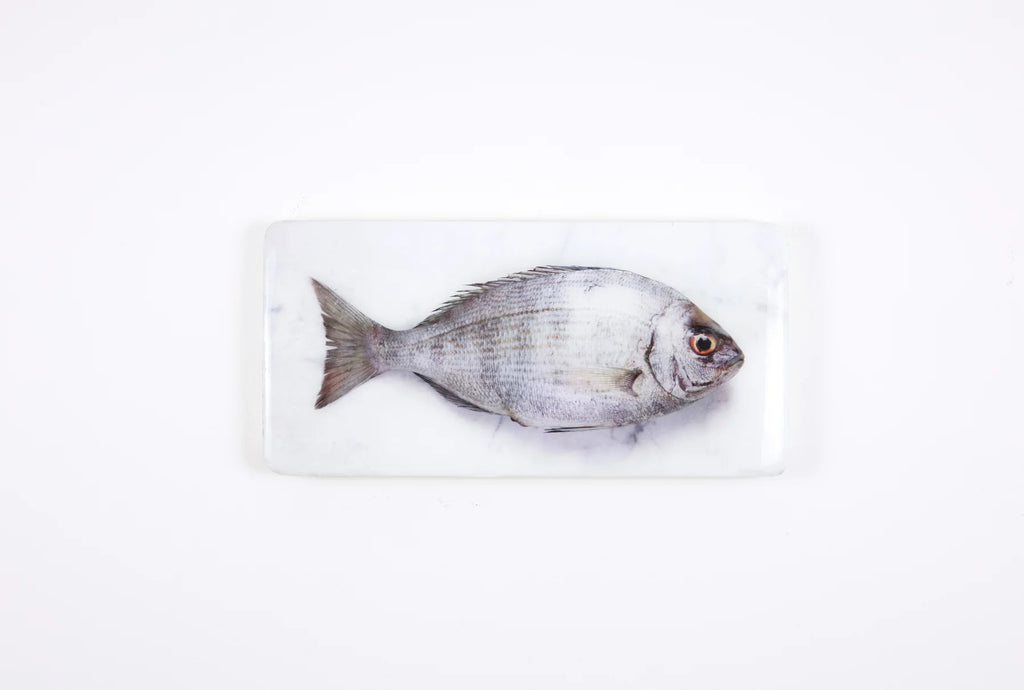 StigerWoods wooden tile Silver Dorade on Marble