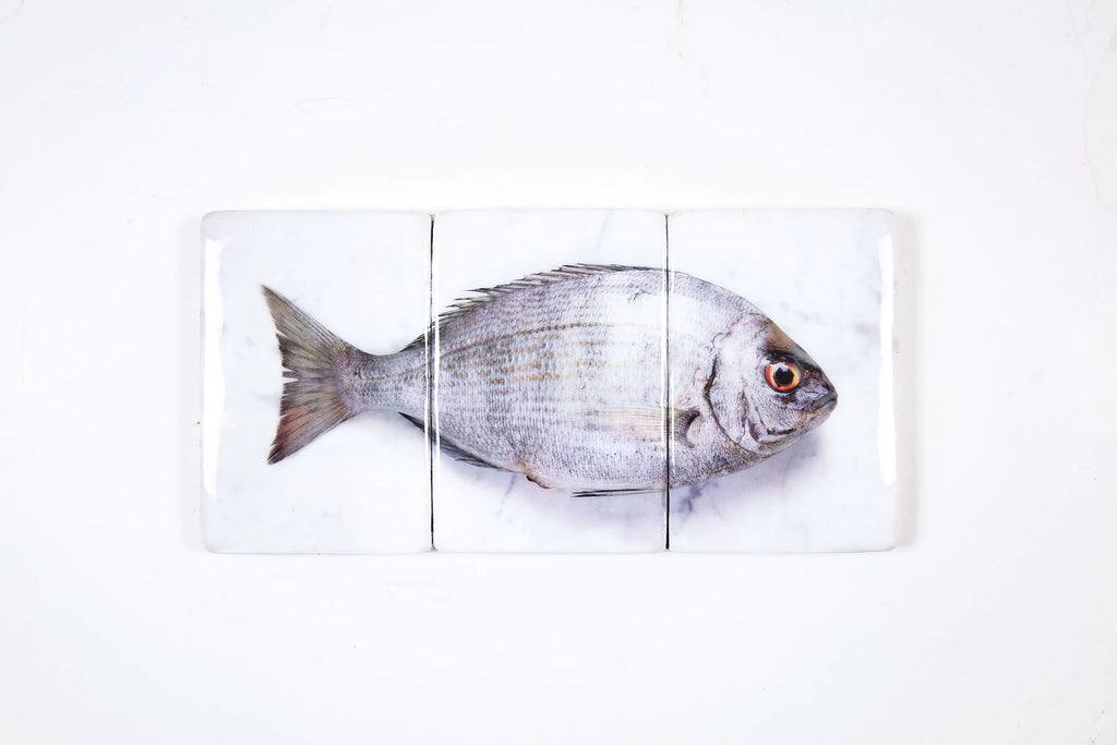 StigerWoods wooden tile Silver Dorade on Marble