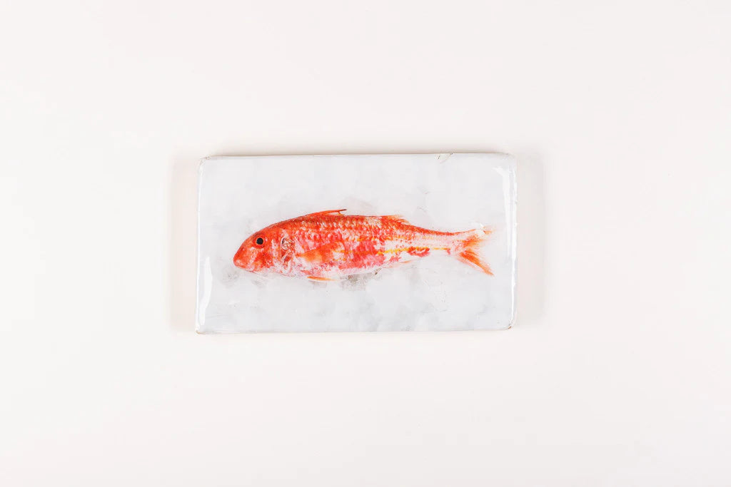 StigerWoods wooden tile Red Mullet on Marble