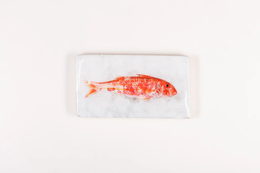 StigerWoods wooden tile Red Mullet on Marble
