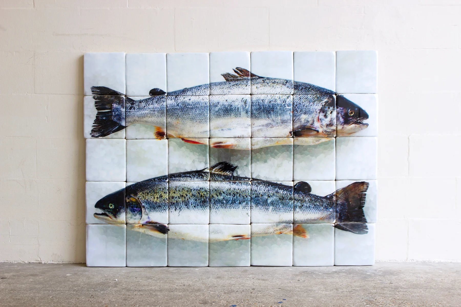 StigerWoods wooden tile Two Scottish Salmon