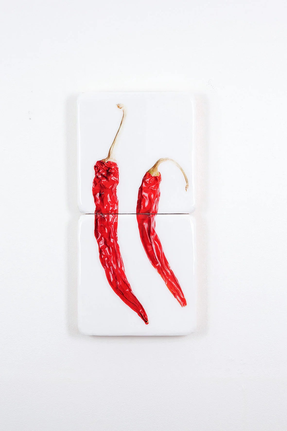 StigerWoods wooden tile Two Dried Chili Peppers
