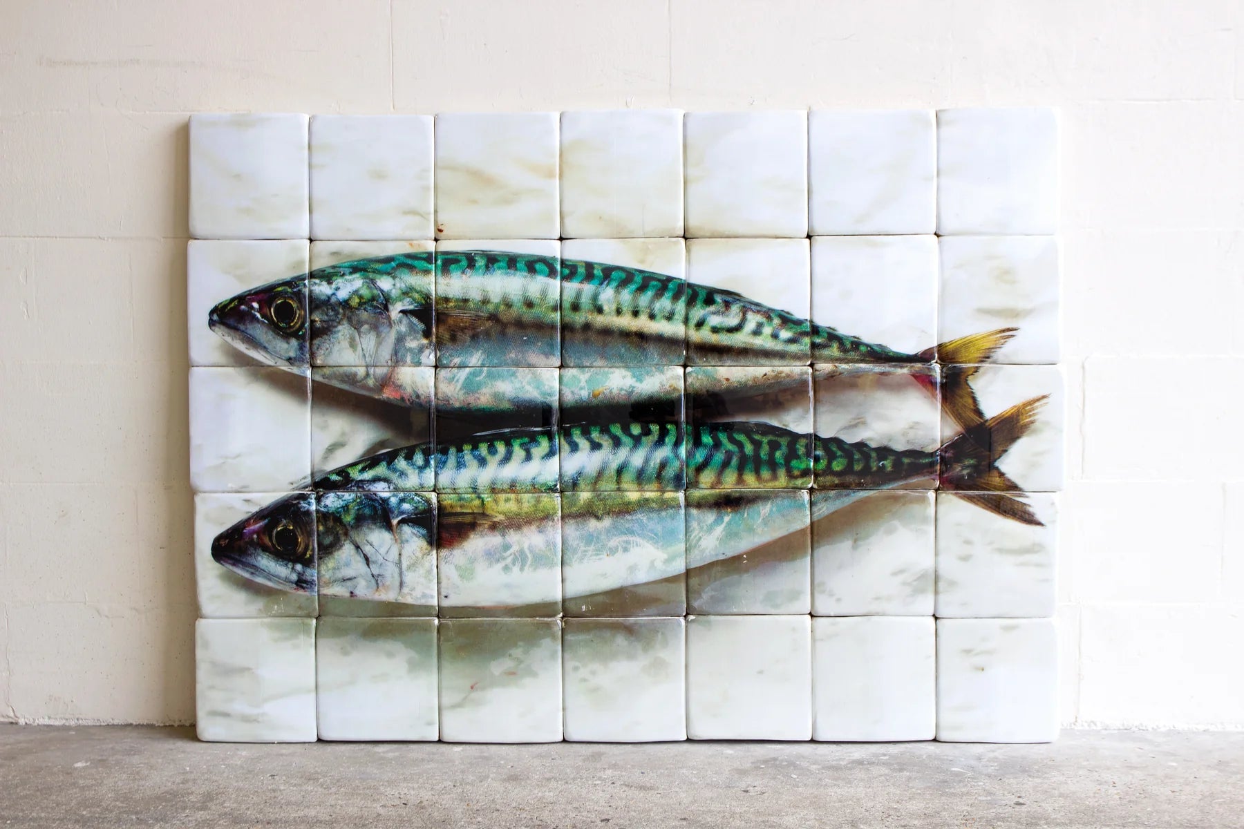 StigerWoods wooden tile Two Mackerels on Paper