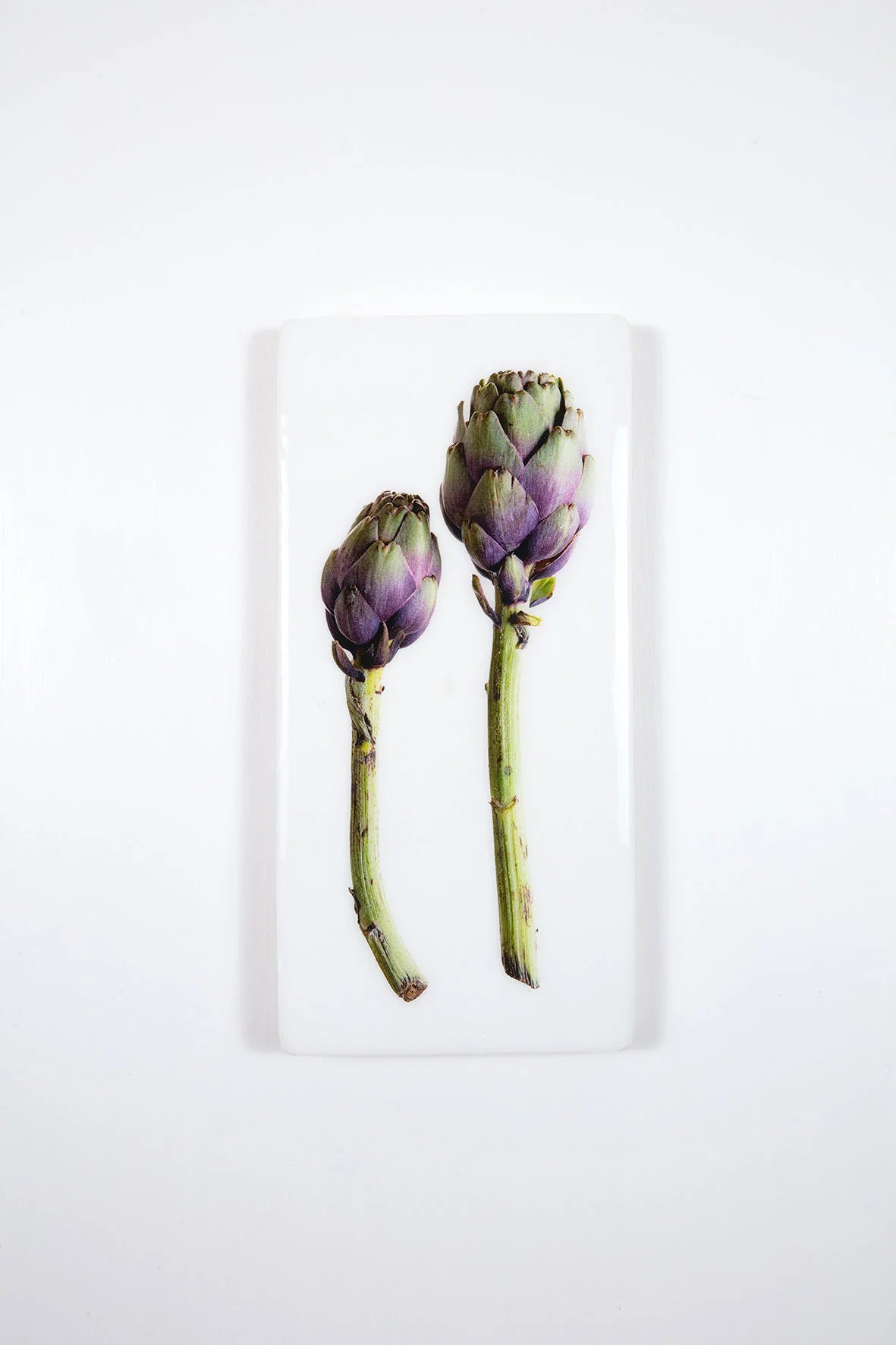 StigerWoods wooden tile Two Purple Artichokes
