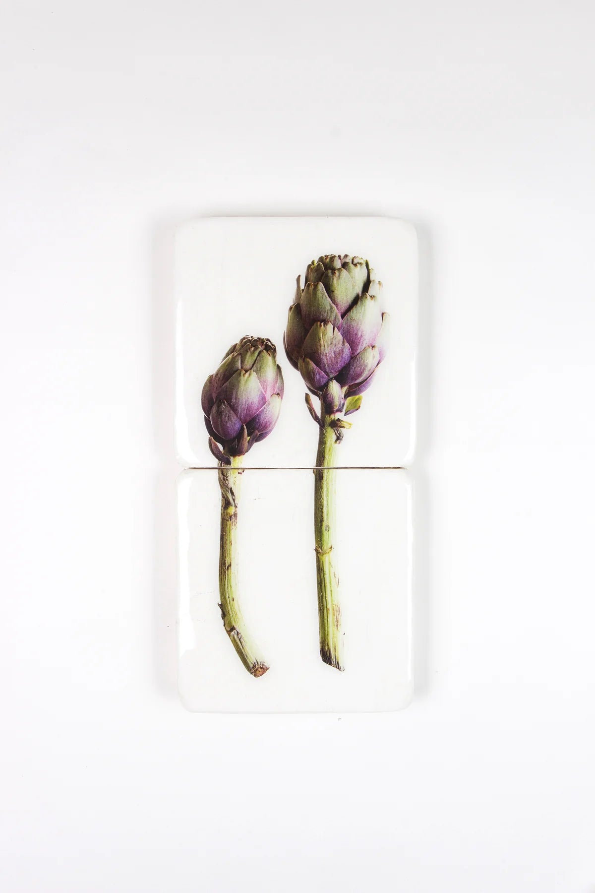 StigerWoods wooden tile Two Purple Artichokes