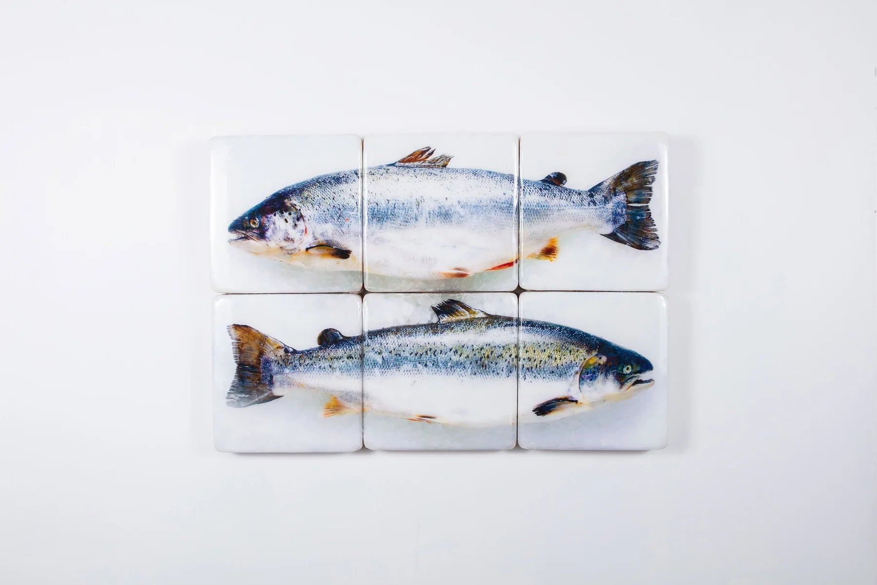 StigerWoods wooden tile Two Scottish Salmon