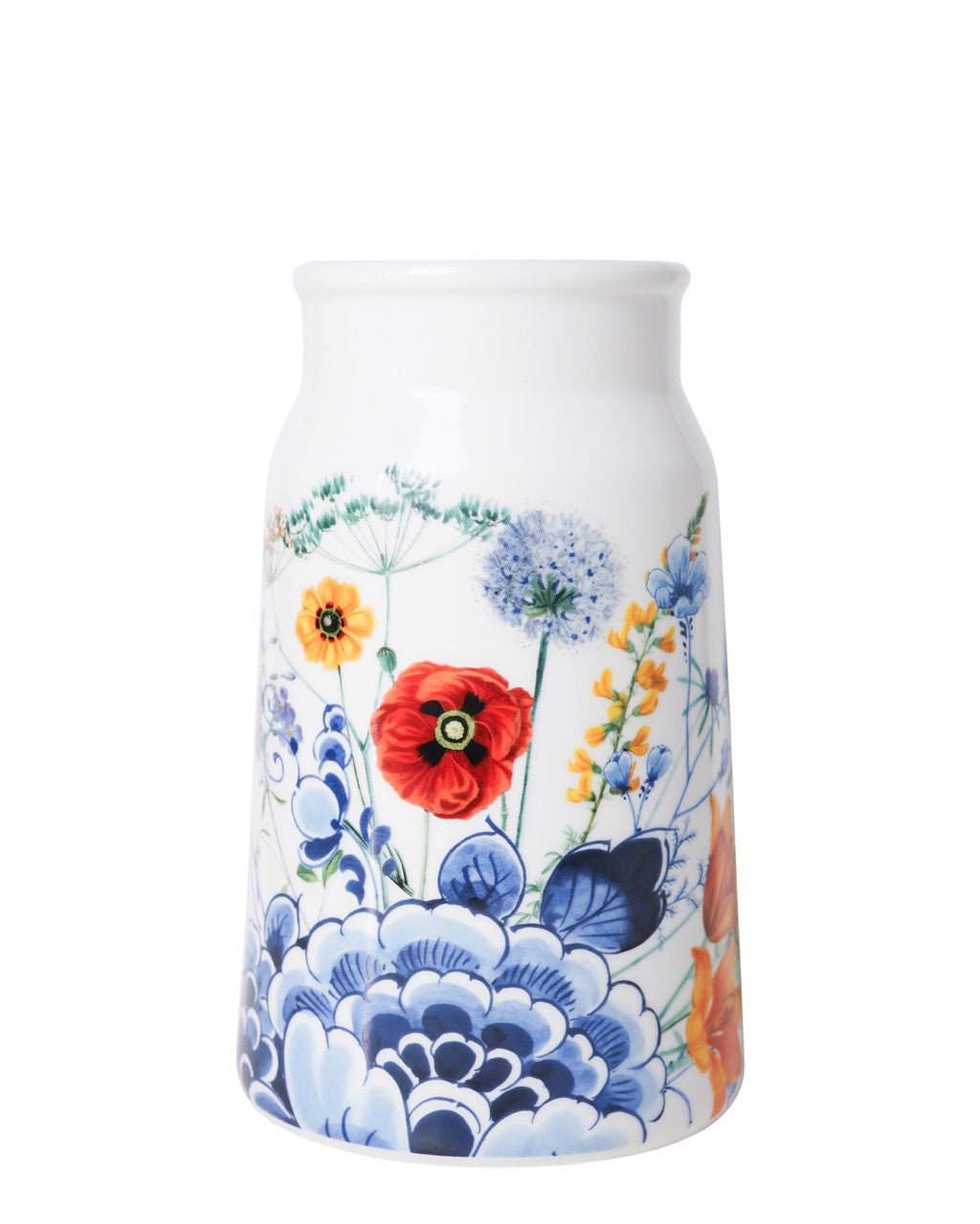Heinen Delfts Blauw Melkbus Vaas Wildbloemen - Kavel 84