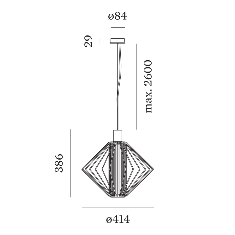 Wever & Ducré WIRO Diamond hanglamp