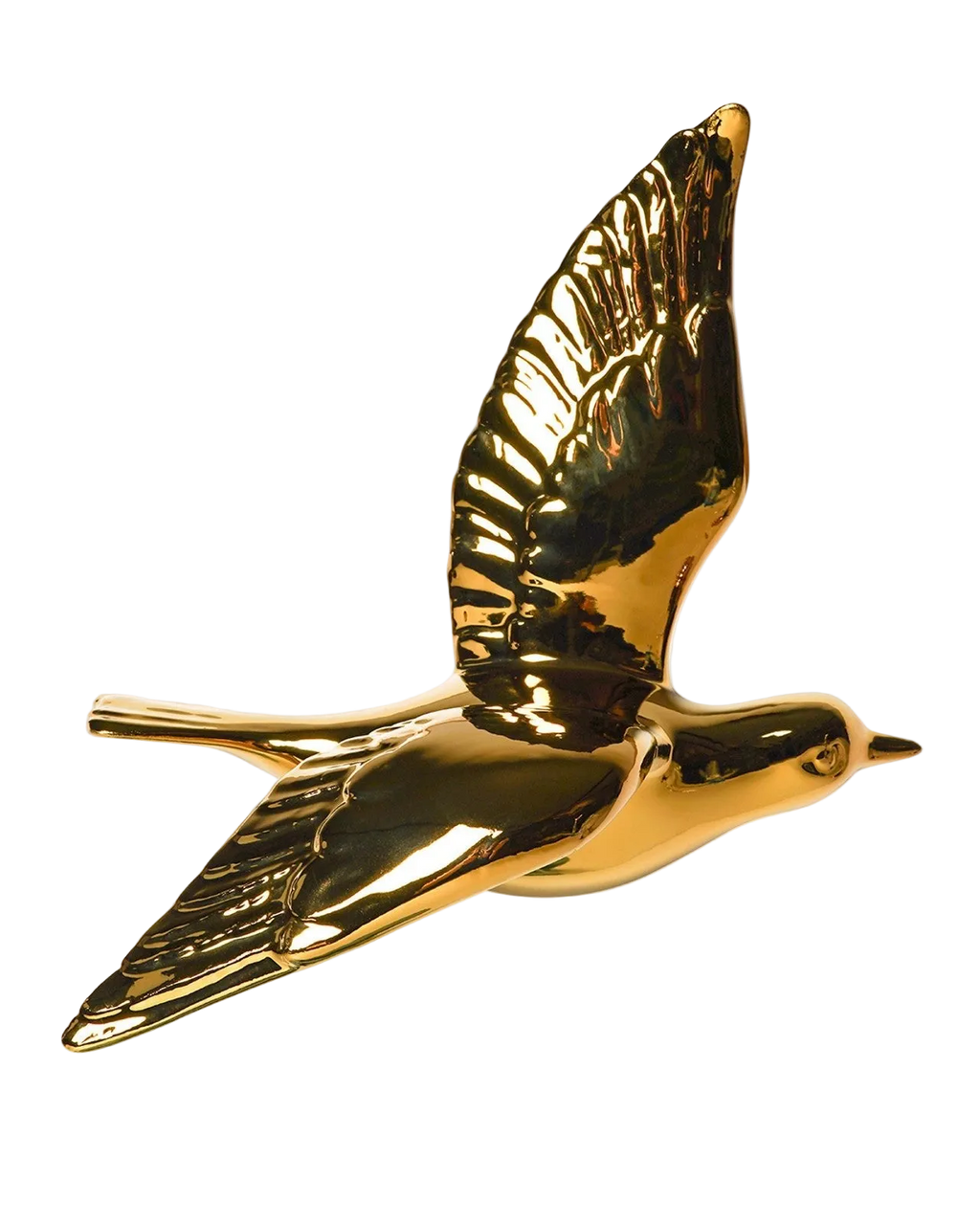 Heinen Delfts Blauw wandvogel goud