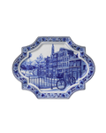 Heinen Delfts Blauw Wandbord Applique Amsterdam