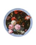 Heinen Delfts Blauw Wandbord Bloemen van de Gouden Eeuw M
