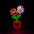 Glazen Neon Sign Flowers In Pot