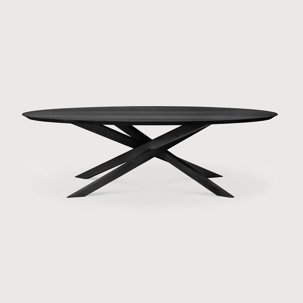 ethnicraft mikado eettafel ovaal zwart