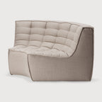 ethnicraft n701 bank rond hoekelement beige zijkant