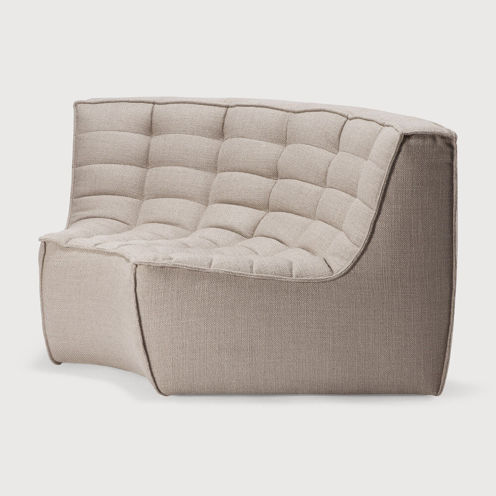 ethnicraft n701 bank rond hoekelement beige zijkant