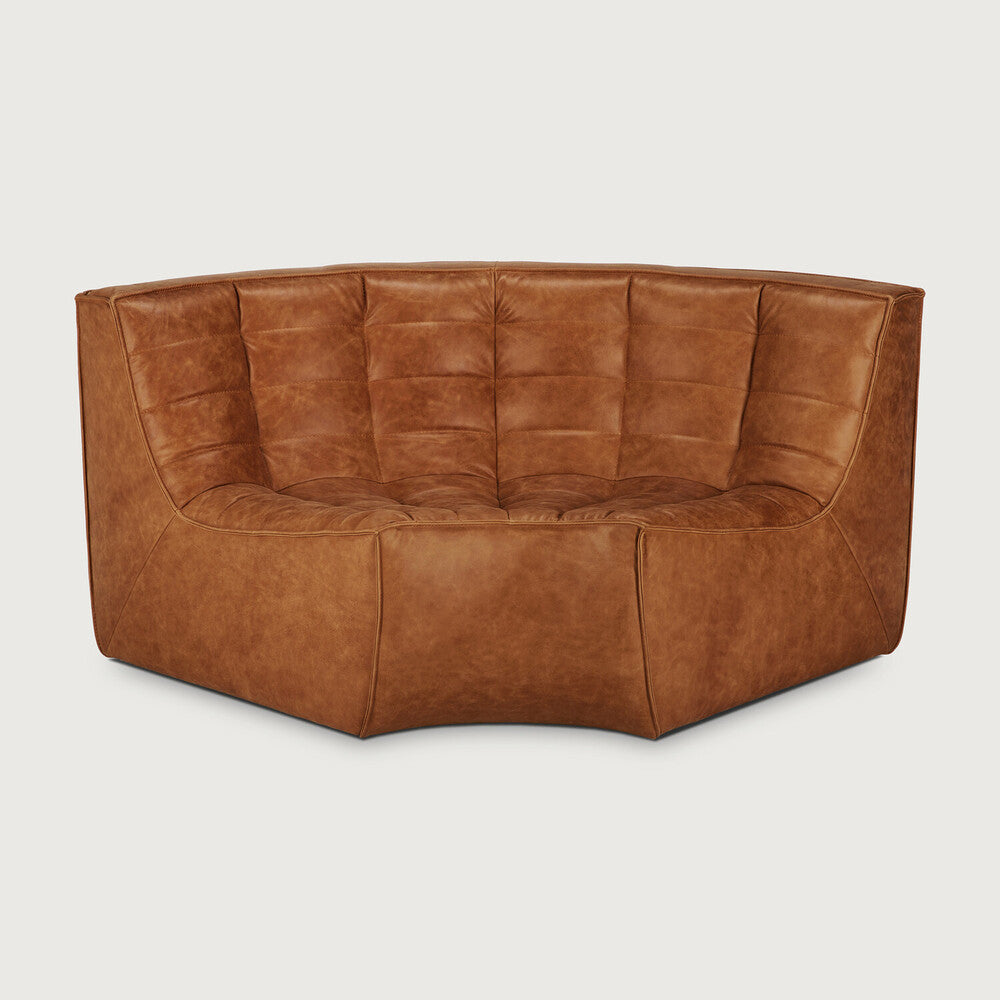 ethnicraft n701 bank rond hoekelement leer