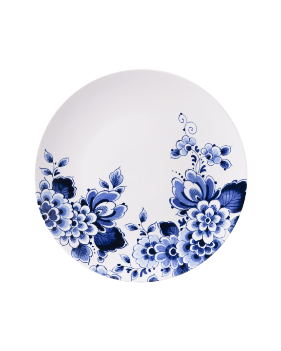 Heinen Delfts Blauw wandbord Bloesem