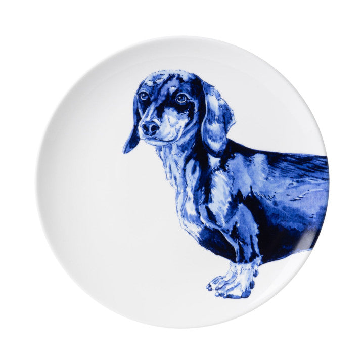 heinen delfts blauw wandbordenset teckel