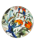 Heinen Delfts Blauw wandbord tropische vogels