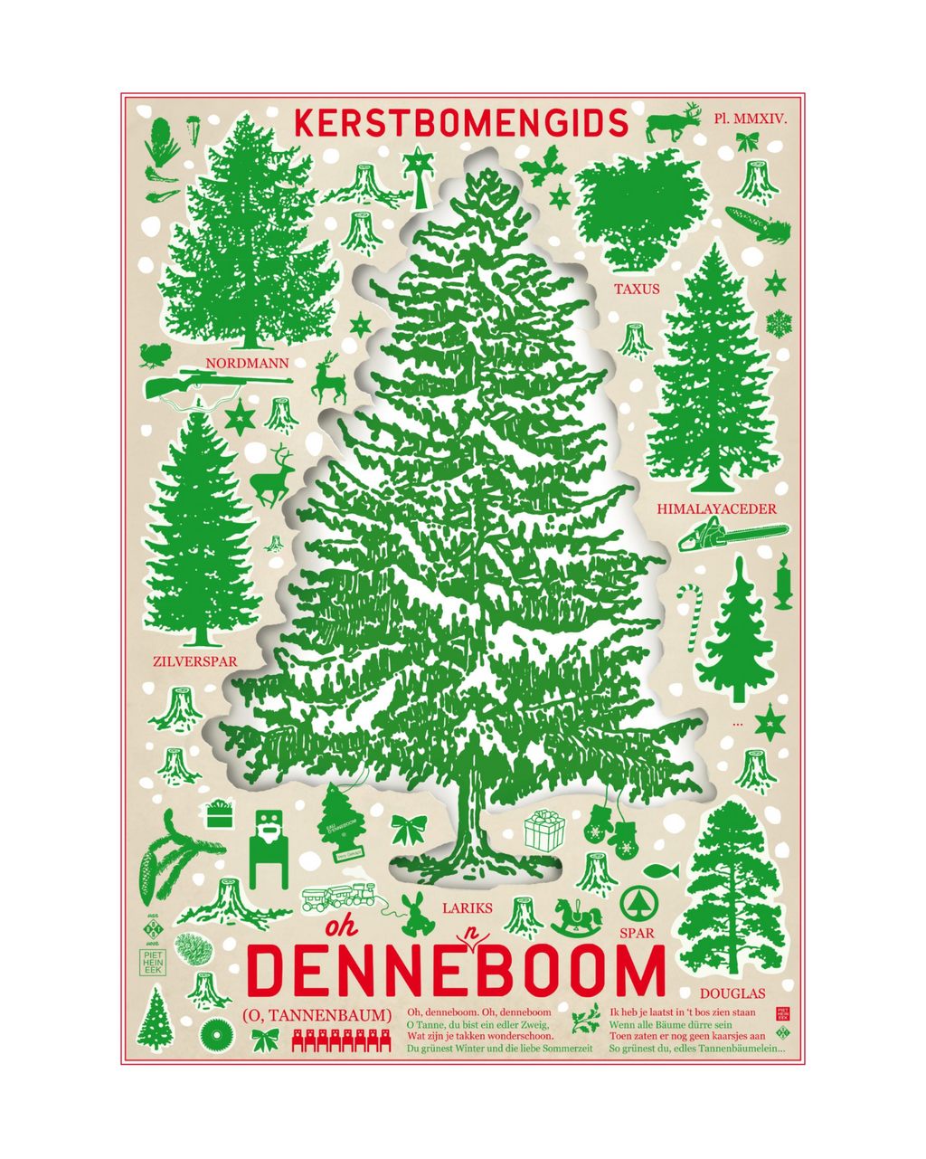 Studio Boot poster Kerstbomengids