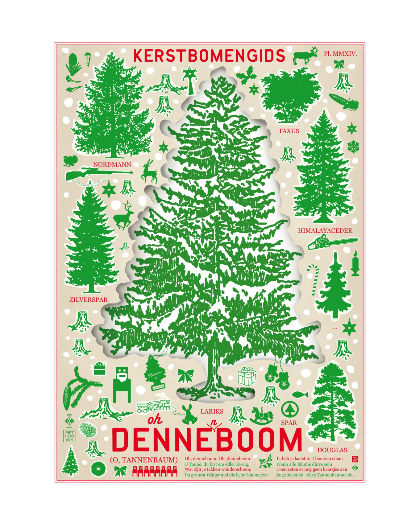 Studio Boot poster Kerstbomengids