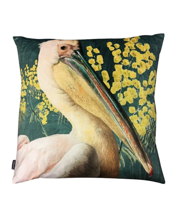 Velvet Pelicaan Groen kussen