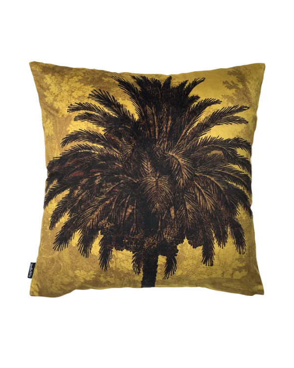 Velvet Mustard Palm kussen