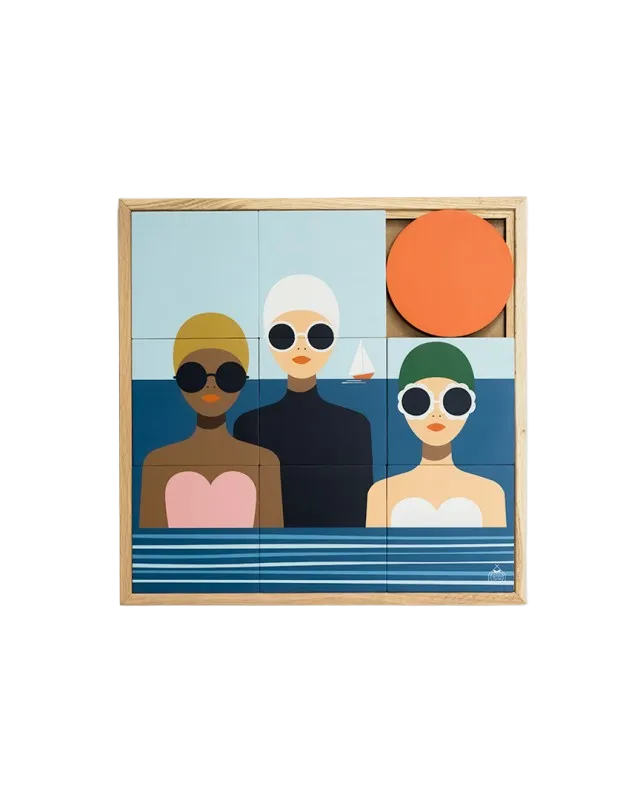 Taquin wandkunstwerk 'Les Baigneuses'