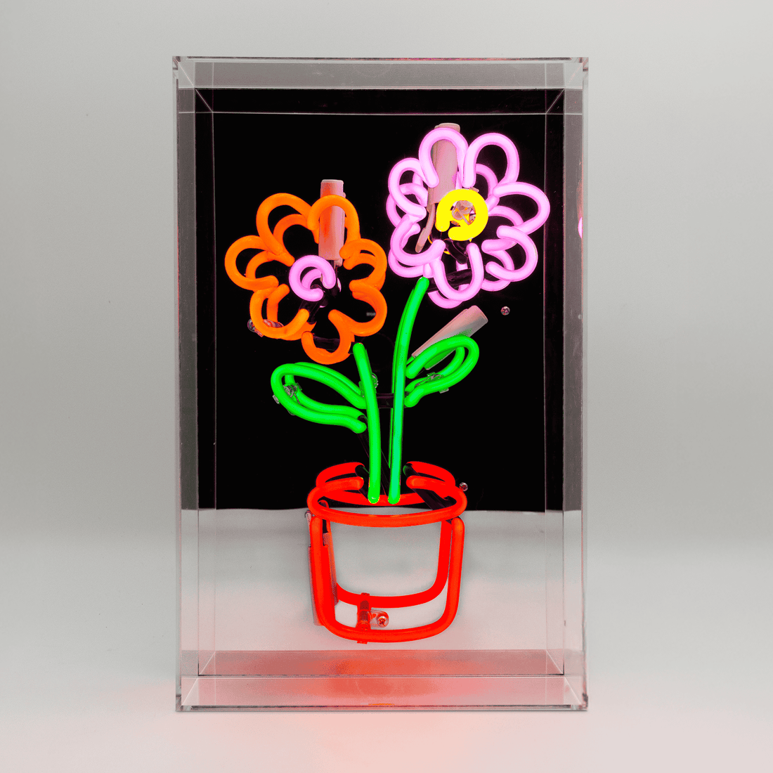 Glazen Neon Sign Flowers In Pot