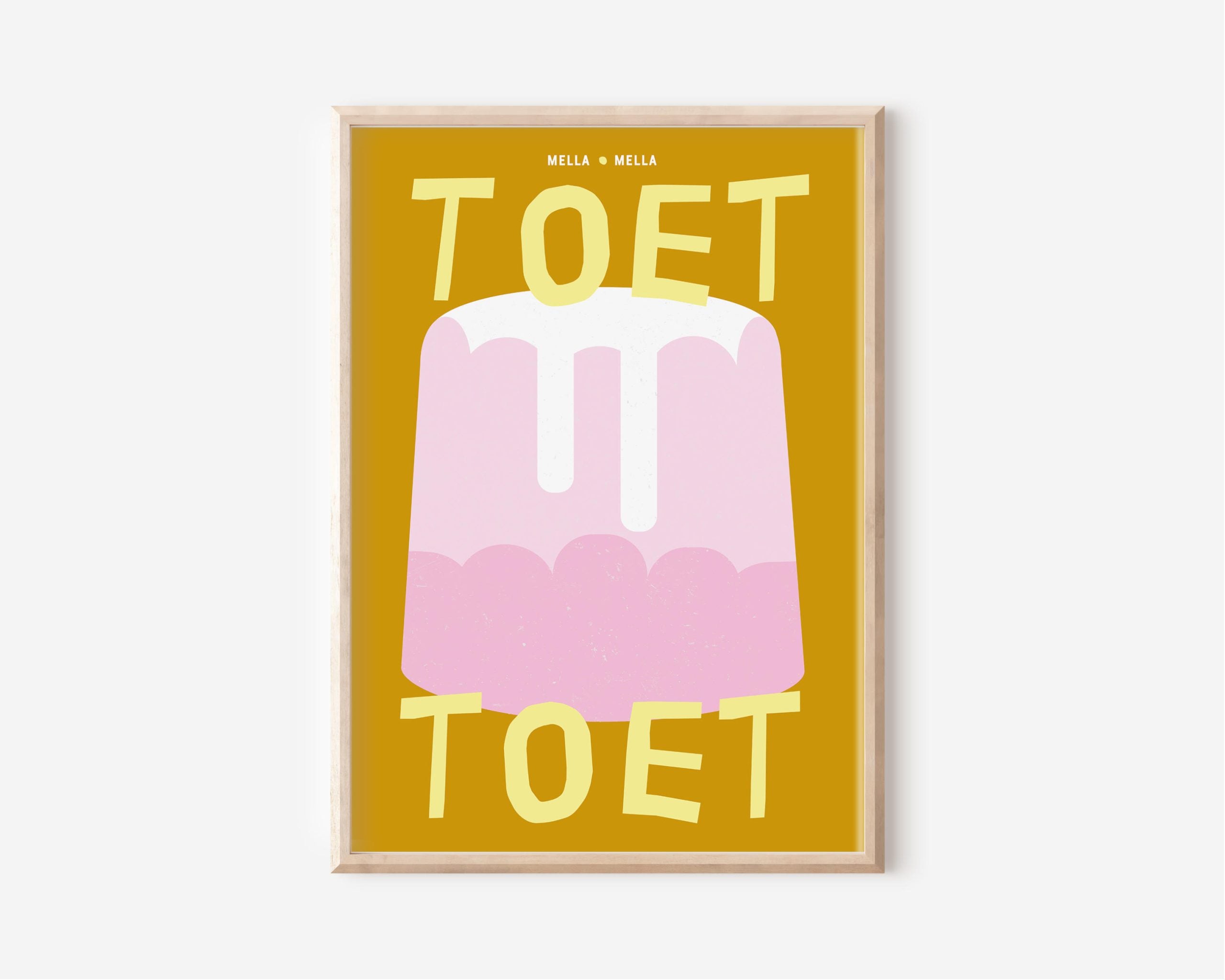 mella mella toet poster geel