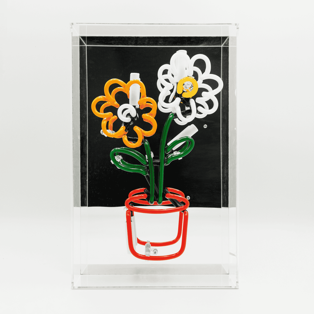 Glazen Neon Sign Flowers In Pot