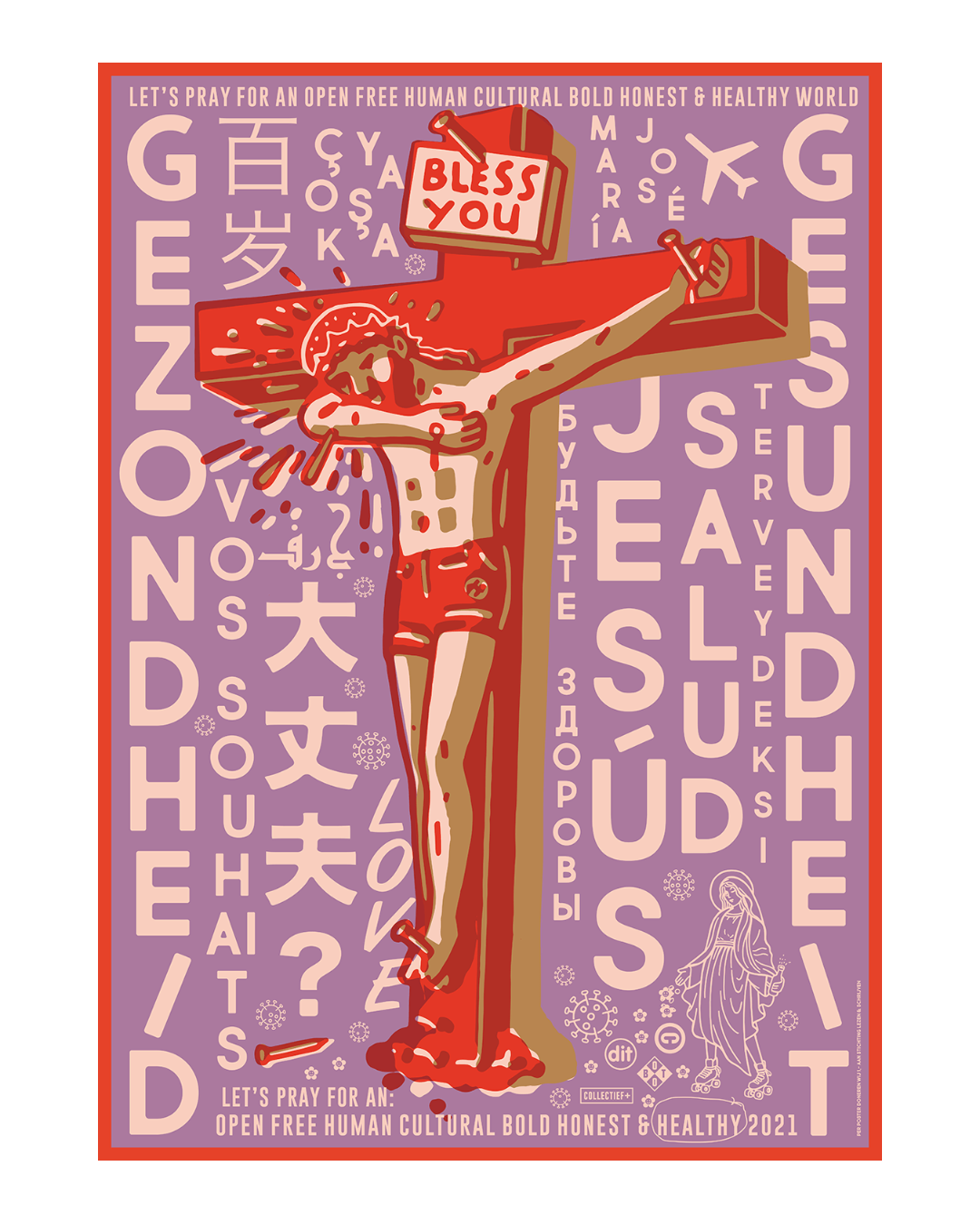 Poster Moderne Jezus - Bless You | Collectief+