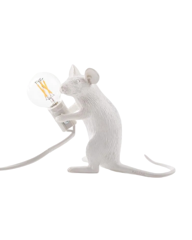 Seletti mouselamp zittend wit