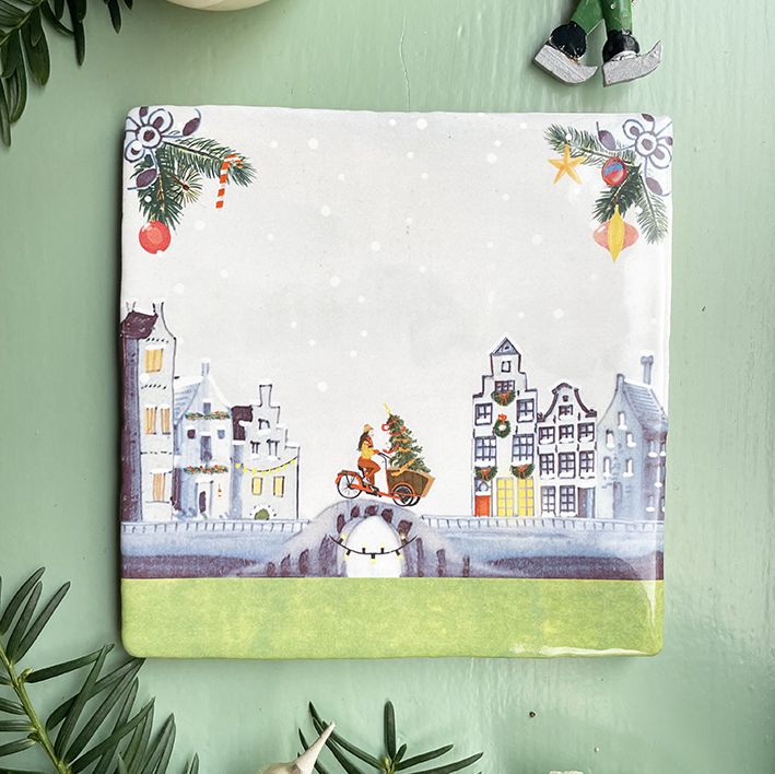 storytiles Christmas tree coming through tegeltje