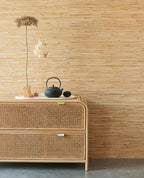 Natuurlijk beige Eijffinger behang gemaakt van grasweefsel
